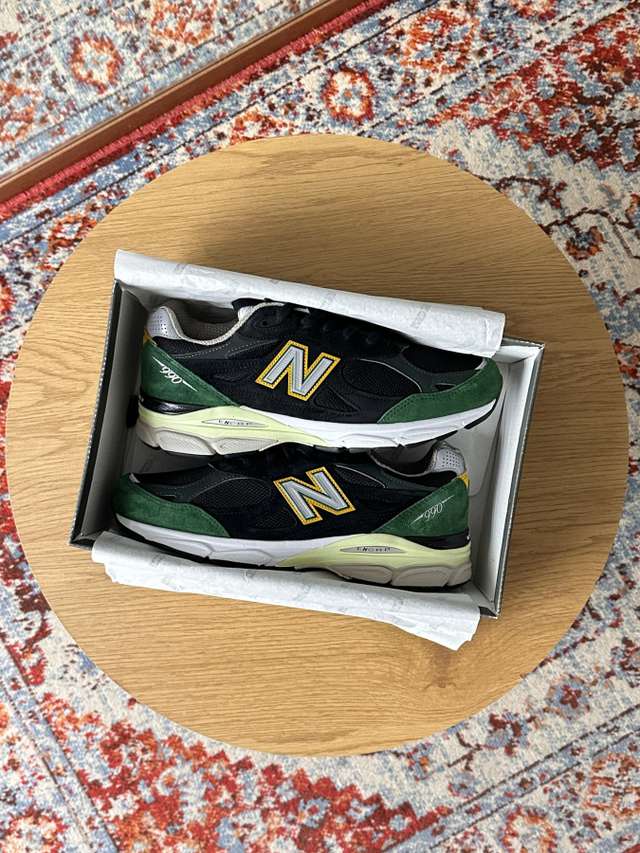 New Balance 990v3 Made in USA "Black Green Yellow"